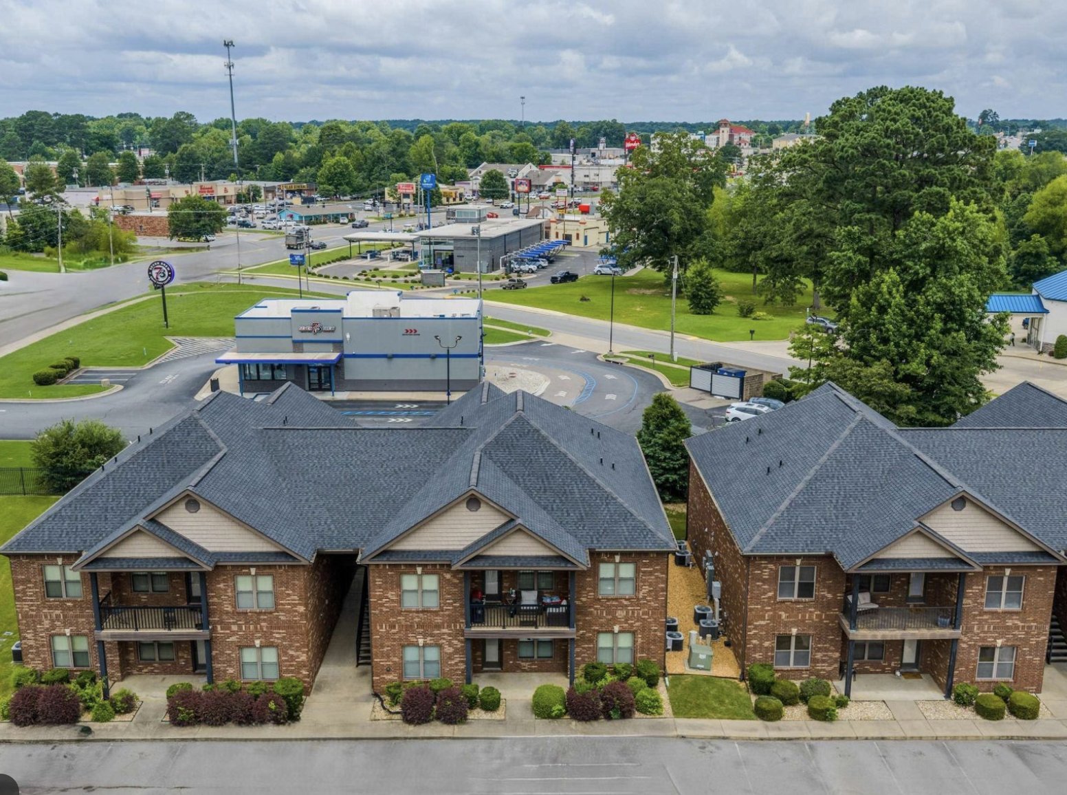 Aerial view of the property showing its position within the City of Bryant